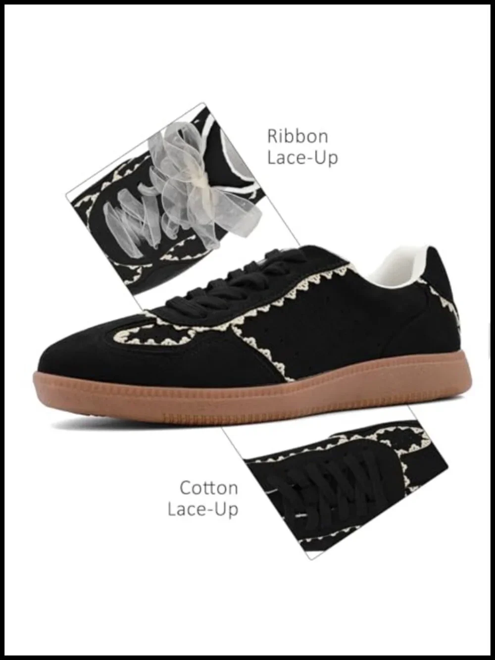 Lace Fashion Ballet Sneakers – Crochet Ribbon Lace-Up Casual Spring Shoes